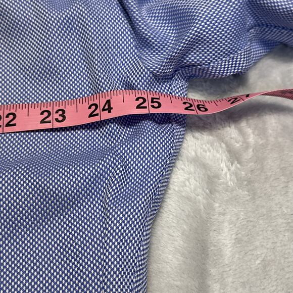 Peter Millar Shirt Mens L Blue Nanoluxe Easy Care Button Down Casual Cotton READ - Picture 8 of 12
